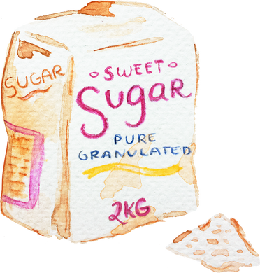 Watercolor Sugar Bag Food Ingredient