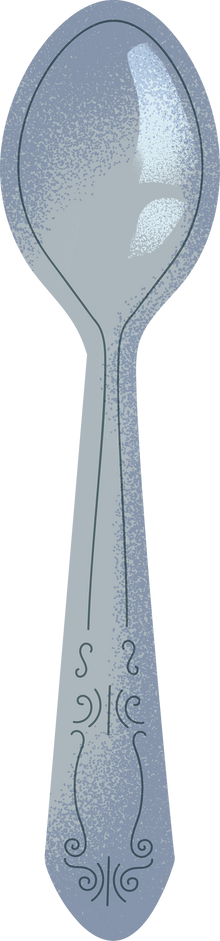 Stippled Blocky Silver Spoon