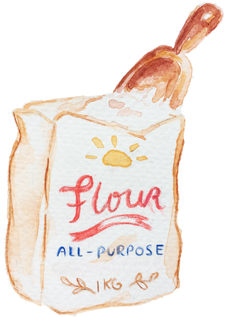 Watercolor All-Purpose Flour Food Ingredient